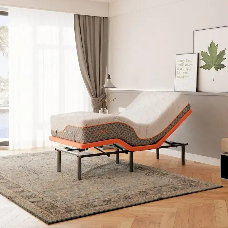 Adjustable Bed Frame - 12 inch Hybrid Memory Foam Mattress