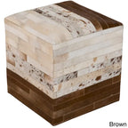 Pouf cubico ottomano in pelle bovina