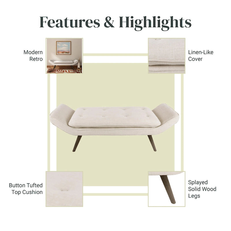 Fabric Tufted Bench