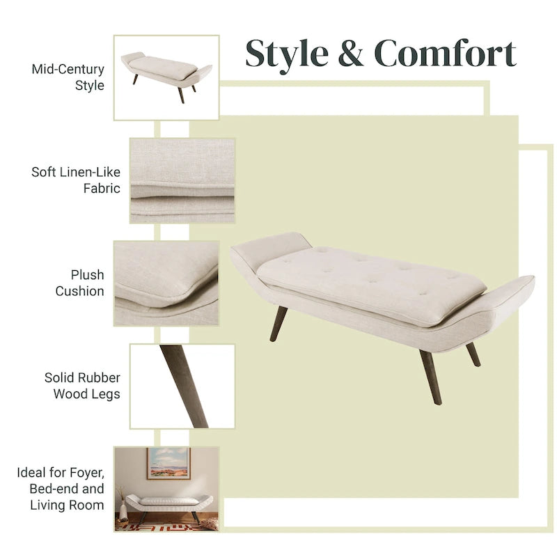 Fabric Tufted Bench