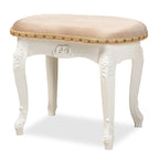 Pouf da toeletta imbottito tradizionale in stile country francese