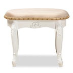 Pouf da toeletta imbottito tradizionale in stile country francese