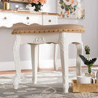 Pouf da toeletta imbottito tradizionale in stile country francese