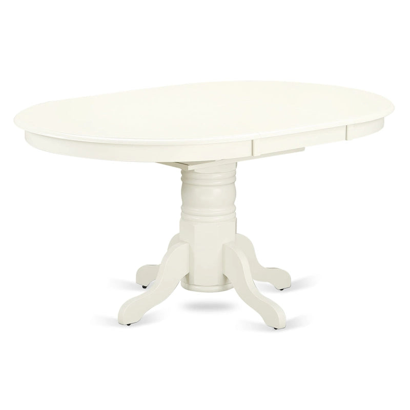 Dining Room Furniture Set- an Oval Kitchen Table and Wooden Seat Dining Chairs, Linen White(Pieces Option)