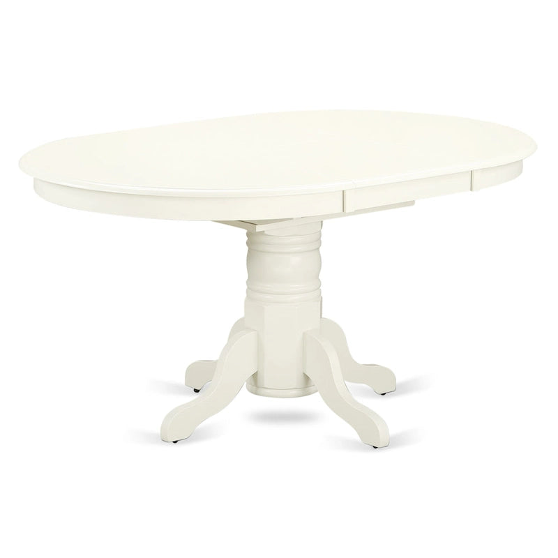 Dining Room Furniture Set- an Oval Kitchen Table and Wooden Seat Dining Chairs, Linen White(Pieces Option)
