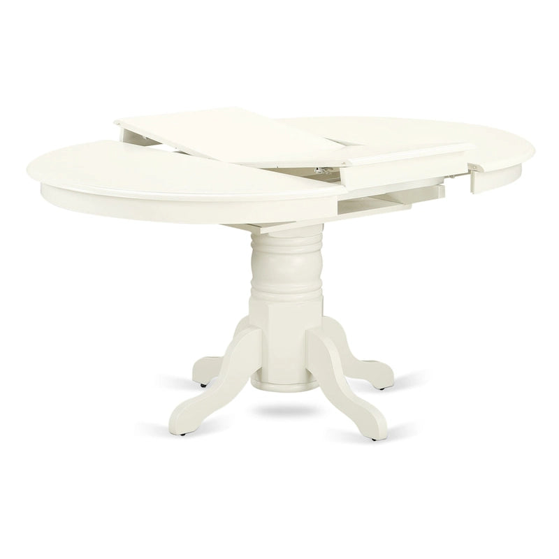 Dining Room Furniture Set- an Oval Kitchen Table and Wooden Seat Dining Chairs, Linen White(Pieces Option)