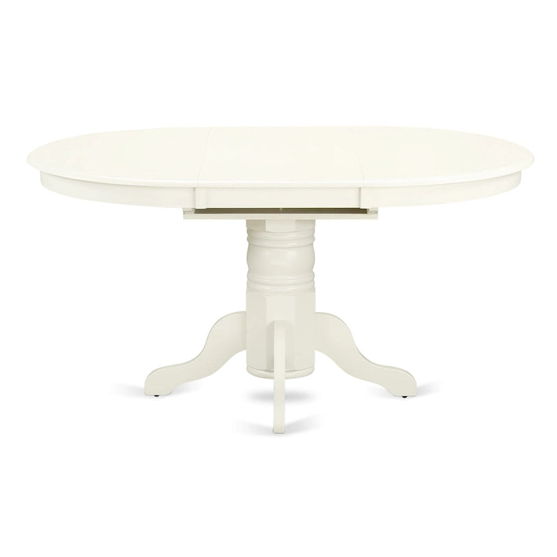 Dining Room Furniture Set- an Oval Kitchen Table and Wooden Seat Dining Chairs, Linen White(Pieces Option)