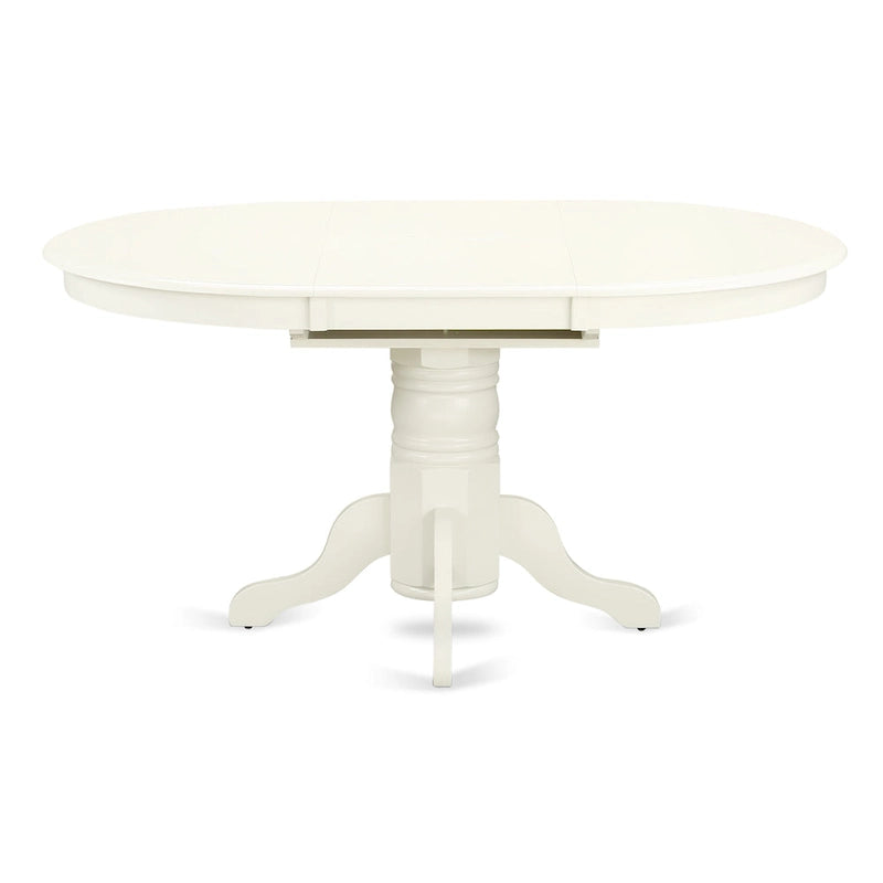 Dining Room Furniture Set- an Oval Kitchen Table and Wooden Seat Dining Chairs, Linen White(Pieces Option)