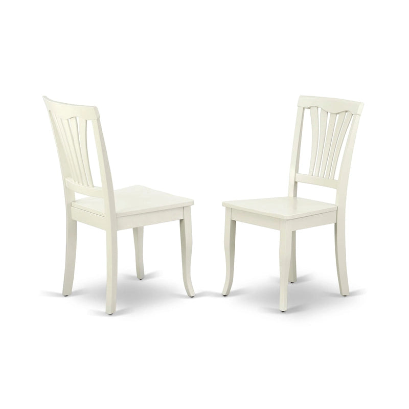 Dining Room Furniture Set- an Oval Kitchen Table and Wooden Seat Dining Chairs, Linen White(Pieces Option)