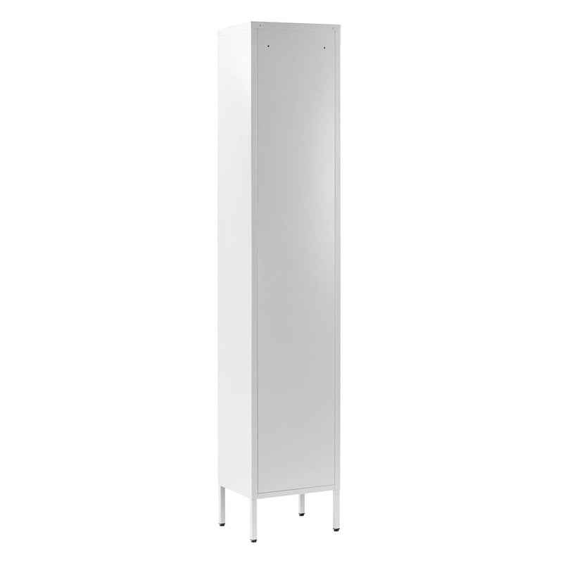 71-inch White Metal Cabinet with Clear Door