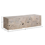 55-inch Rectangular Bleached Teak Root Solid Bench