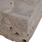 55-inch Rectangular Bleached Teak Root Solid Bench