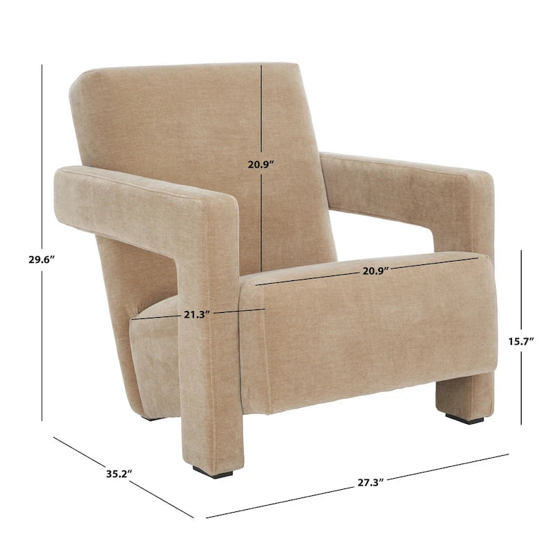 Modern Velvet Accent Chair - 27 In. W x 35 In. D x 30 In. H - 27Wx35Dx30H