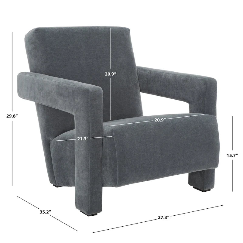 Modern Velvet Accent Chair - 27 In. W x 35 In. D x 30 In. H - 27Wx35Dx30H