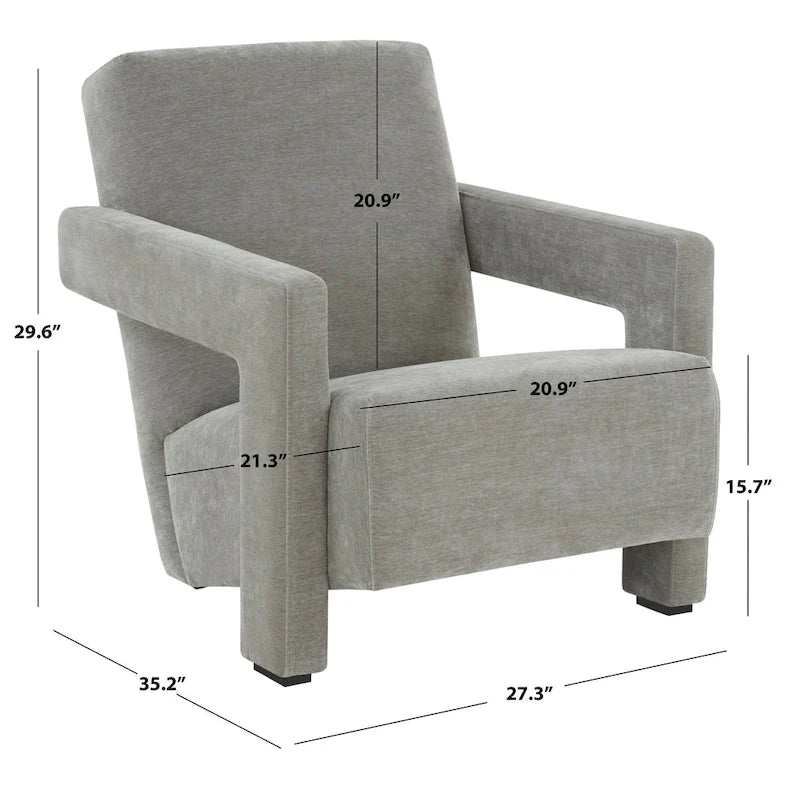 Modern Velvet Accent Chair - 27 In. W x 35 In. D x 30 In. H - 27Wx35Dx30H